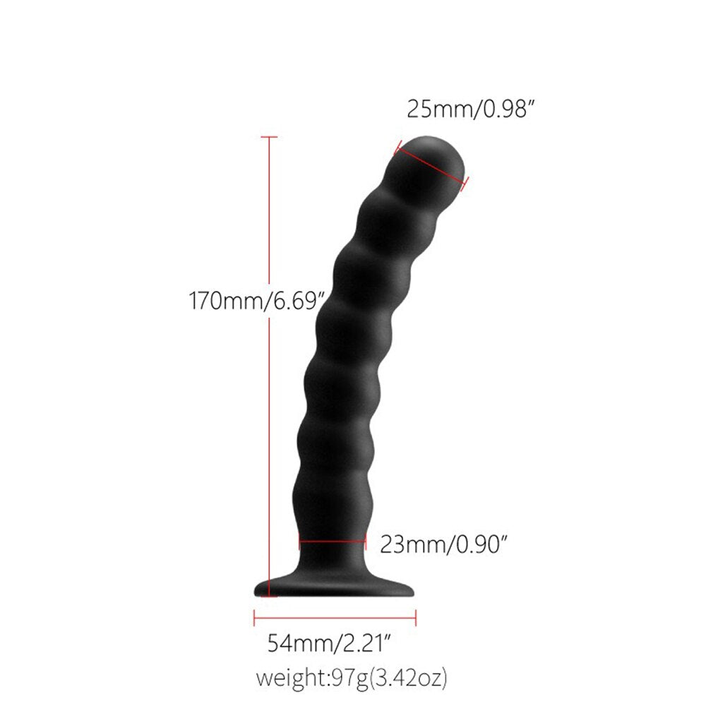 Anal Plug Prostate Massager Sex Products Vaginal Stimulator with Strong Sucker Silicone Bead Dildo Sex Toys for Man and Woman