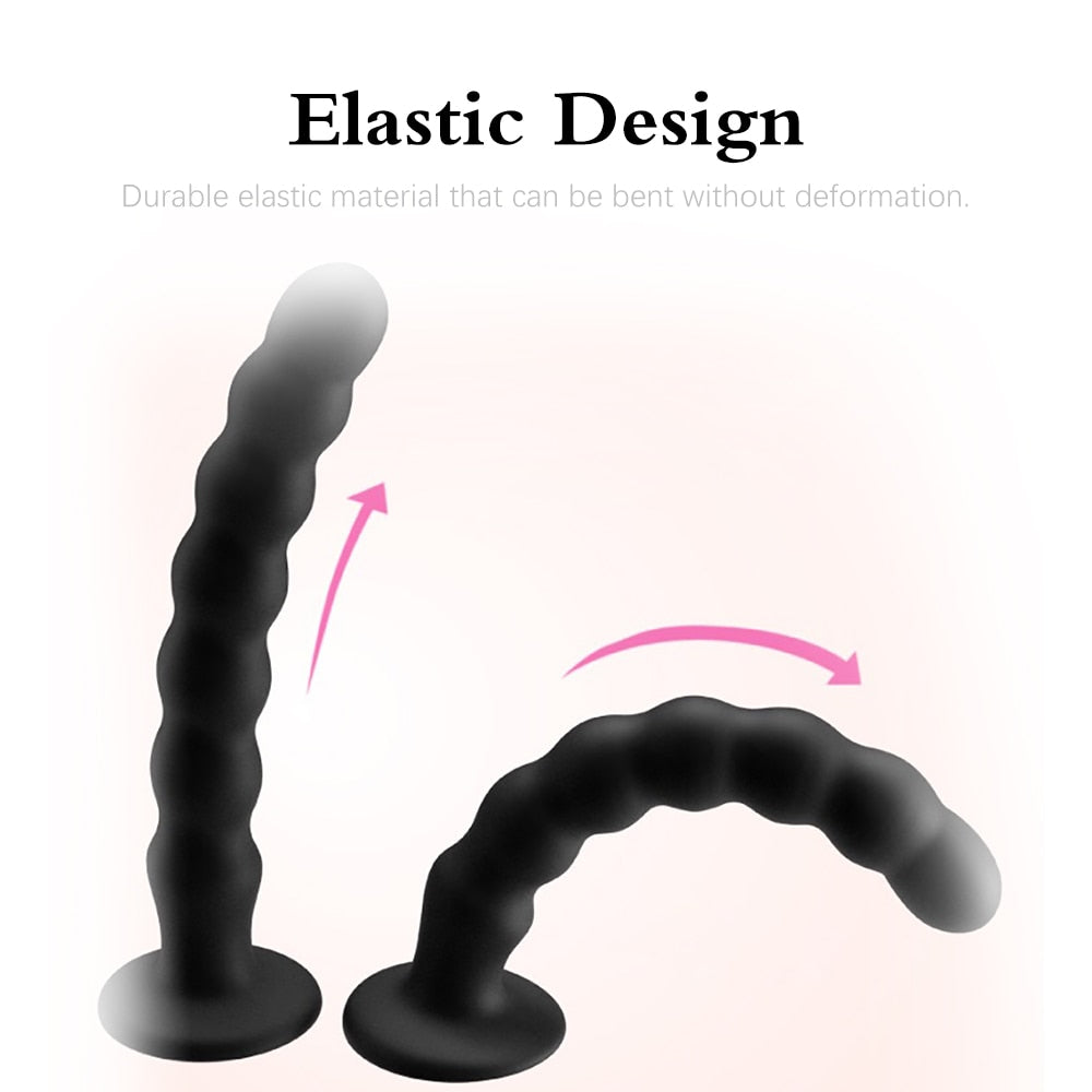 Anal Plug Prostate Massager Sex Products Vaginal Stimulator with Strong Sucker Silicone Bead Dildo Sex Toys for Man and Woman