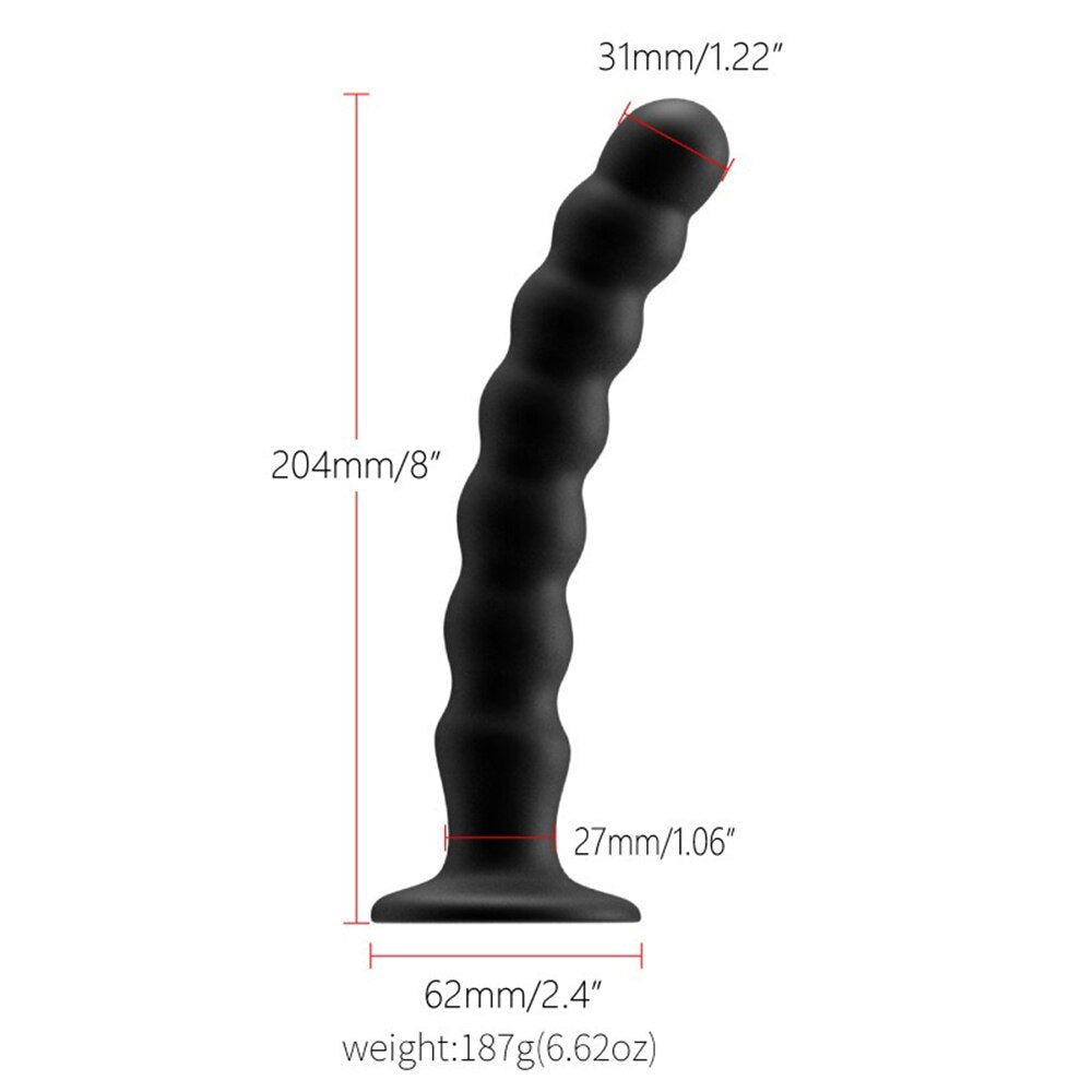 Anal Plug Prostate Massager Sex Products Vaginal Stimulator with Strong Sucker Silicone Bead Dildo Sex Toys for Man and Woman