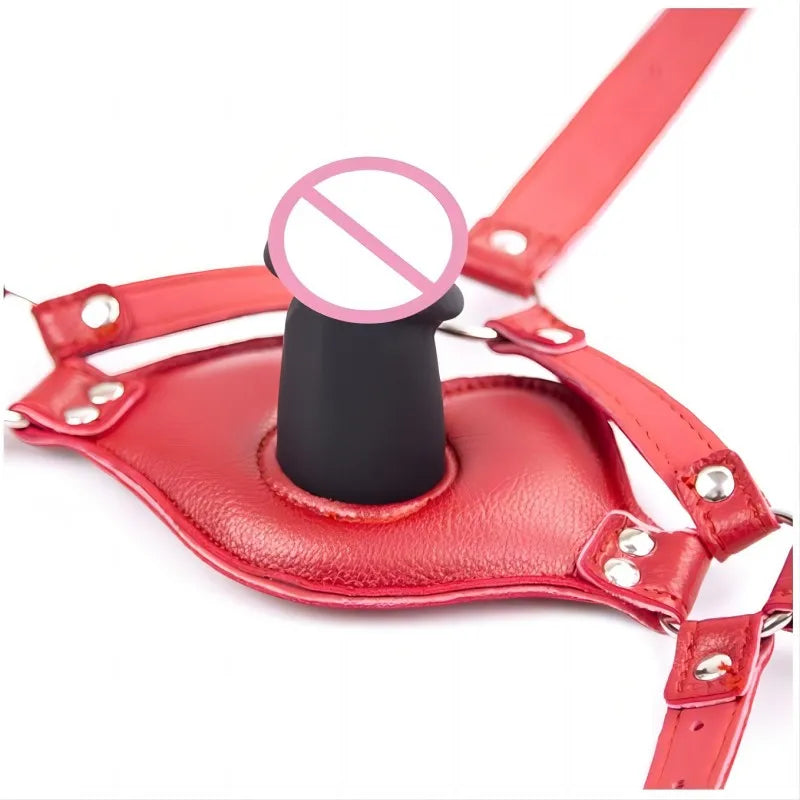 Bondage Open Mouth Dildo Gag Restraint Erotic Adjustable Head Mask Harness Sex Toys Fetish BDSM Adult Games For Women Couples