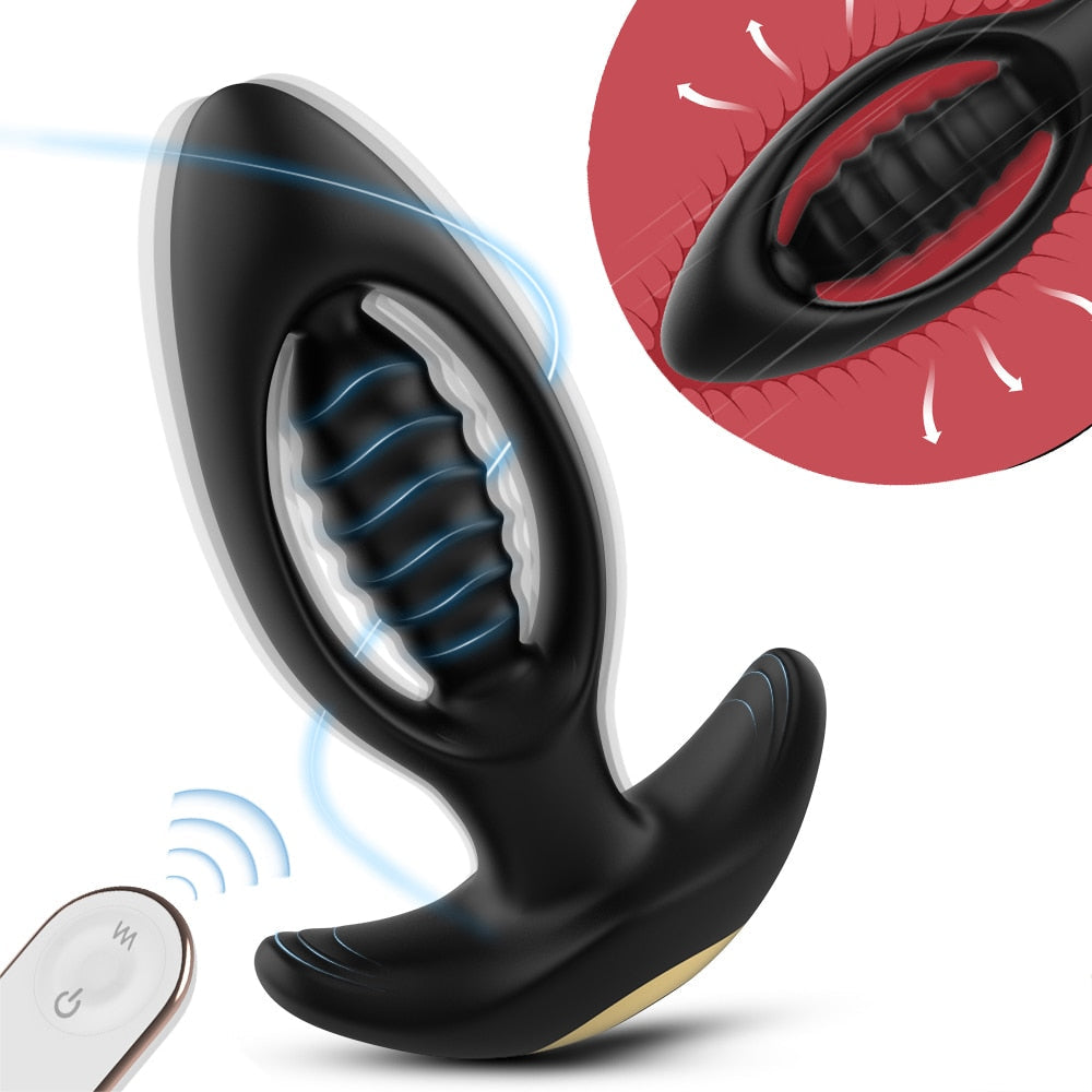 ที่สั่นปลั๊กก้น Dildo Vibrator การนวดแบบไร้สายรีโมทคอนโทรลปลั๊กทวาร กระตุ้น G-Spot ของเล่นทางเพศสำหรับผู้ชาย/ผู้หญิง