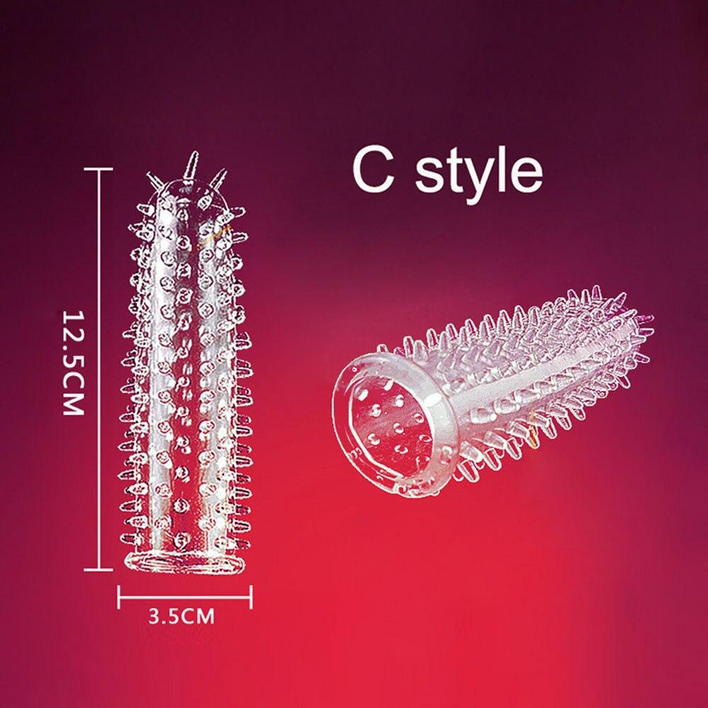 5pcs/set TPE Penis Sleeve Delay Time Crystal Cock Rings Reusable Condom Penis Extension Penis Rings Adult Sex Toys for Men