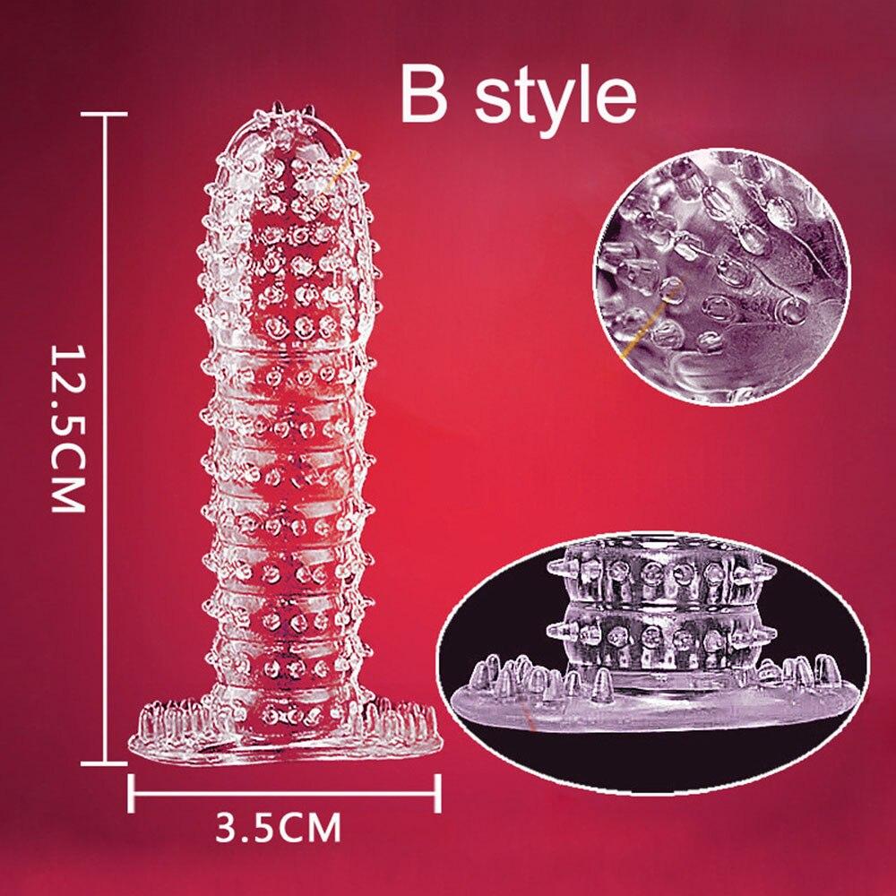 5pcs/set TPE Penis Sleeve Delay Time Crystal Cock Rings Reusable Condom Penis Extension Penis Rings Adult Sex Toys for Men