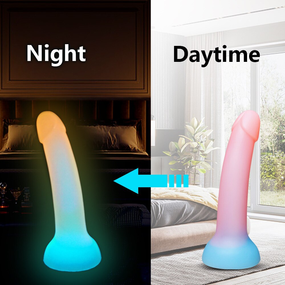 Large Luminous Dildo Anal Sex Toys Butt Plug For Women Couples Silicone Glow Penis Suction Cup Adult Erotic Products