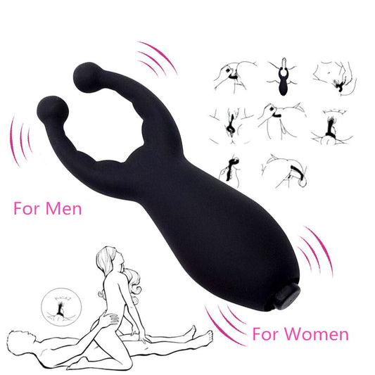 Erotic G-Spot Clitoris Stimulator Vibrators Dildo Nipple Clamp Penis Vibrating Ring Adult Products Sex Toys for Women Men Couple