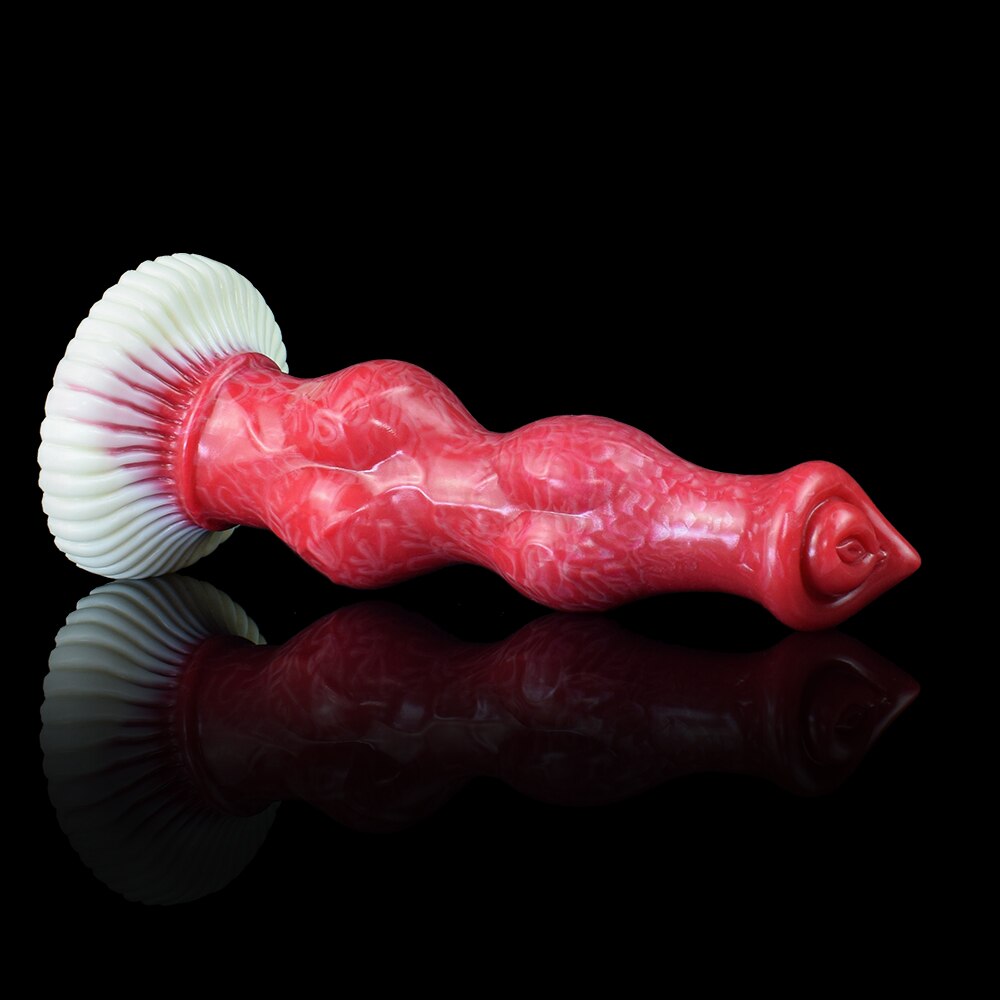 ซิลิโคนลูกปัด Sucker สีแดงขนาดใหญ่ Knot สุนัข Dildo เซ็กซ์ทอยสำหรับผู้หญิงผู้ชาย Unisex เร้าอารมณ์ผลิตภัณฑ์ Butt Plug
