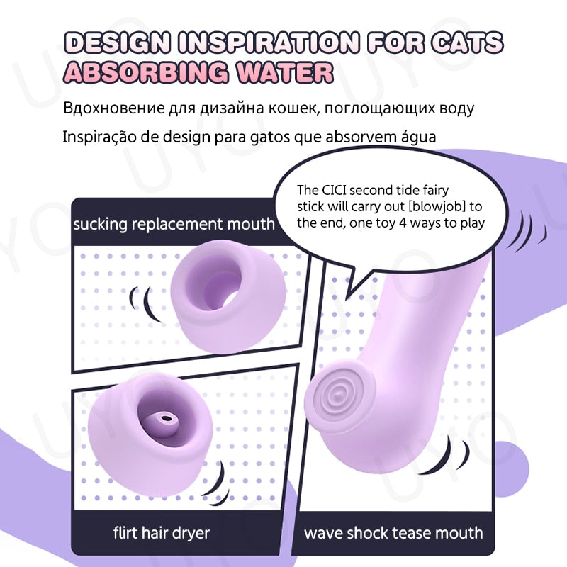 Fairy Clitoris Sucker ประดิษฐ์คริสตัลหินประดิษฐ์ตกแต่ง Sucking Vibrator Clitoral Stimulator Nipple Sucker สำหรับสตรี