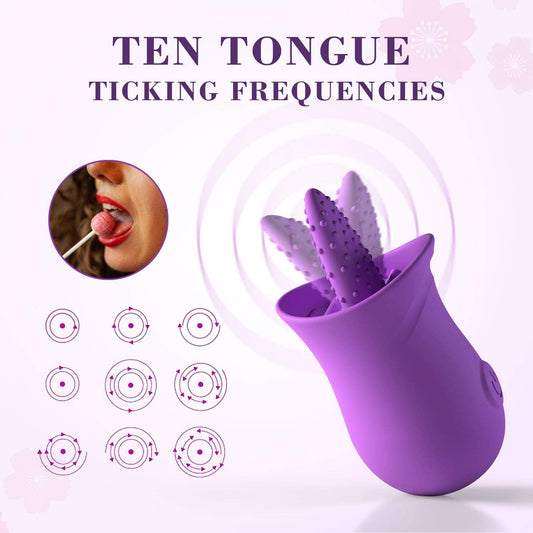 G Spot Silicone Vibrator with Tongue Licking Nipple Stimulator with 10  Levels Sex Toys with Powerful Motor Sex Toys for Women