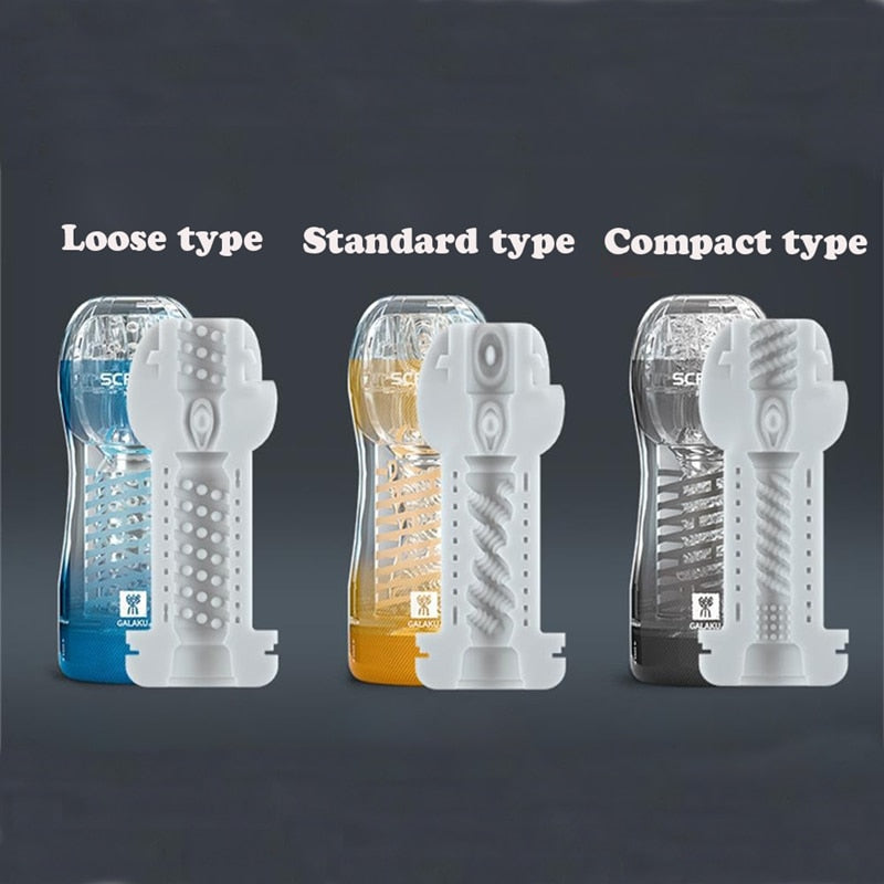 Galaku Durable Exercise Toys for Men's Penis, Vacuum Twisted Cup, Transparent Vagina, Male Masturbator