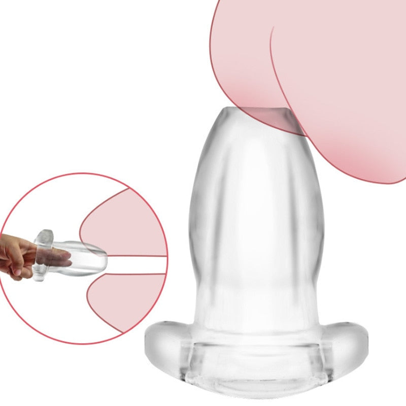 Hollow Anal Plug Anal Extender Dilator Butt Plug Peep Vagina and Aual Enema Sex Toys for Men Gay Sex Products
