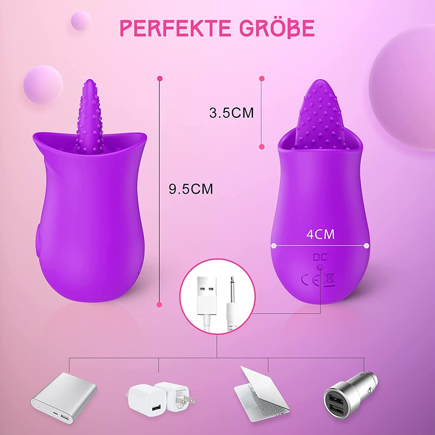 G Spot Silicone Vibrator with Tongue Licking Nipple Stimulator with 10  Levels Sex Toys with Powerful Motor Sex Toys for Women