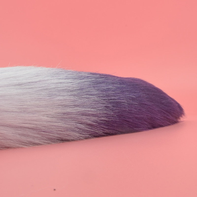 Metal with Gradient Color Fox Analplug Tail Flirting Anal Analplug Dilatation Ass Plug G Point Massage Masturbation Gay Sex Toys
