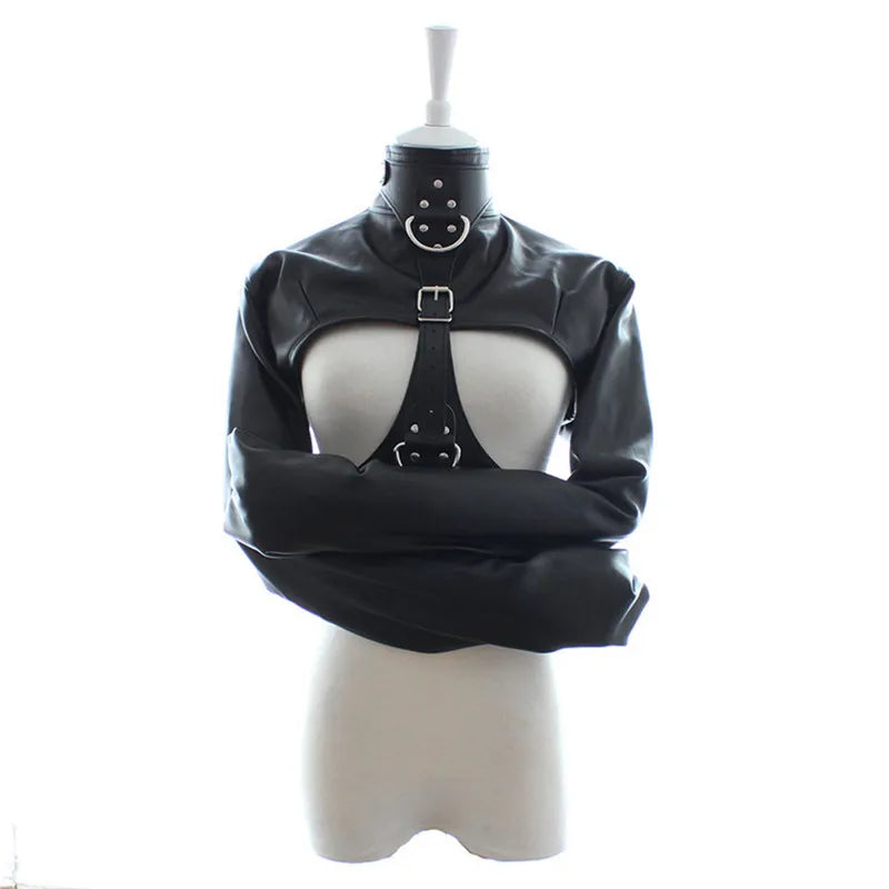 เสื้อกั๊กหนังสังเคราะห์ BDSM เกมสำหรับผู้ใหญ่ เสื้อกั๊กปรับได้ ชุดรัดเฟทิช รัดร่างกาย ของเล่นทางเพศสำหรับผู้หญิงและผู้ชาย
