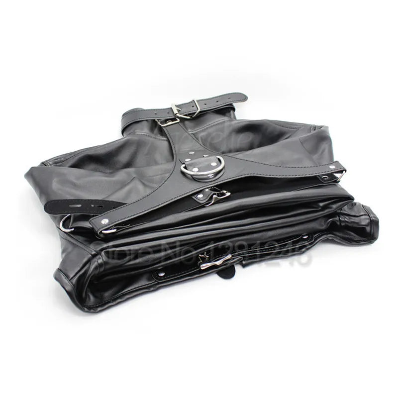 เสื้อกั๊กหนังสังเคราะห์ BDSM เกมสำหรับผู้ใหญ่ เสื้อกั๊กปรับได้ ชุดรัดเฟทิช รัดร่างกาย ของเล่นทางเพศสำหรับผู้หญิงและผู้ชาย