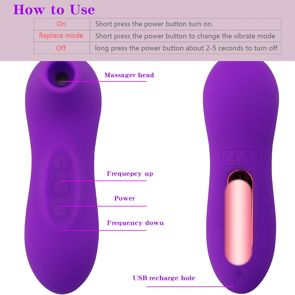 Clit Sucker Vibrator Blowjob Tongue Licking G Spot Massage Clitoris Stimulator Nipple Sucking Erotic Sex Toys for Women Sexo