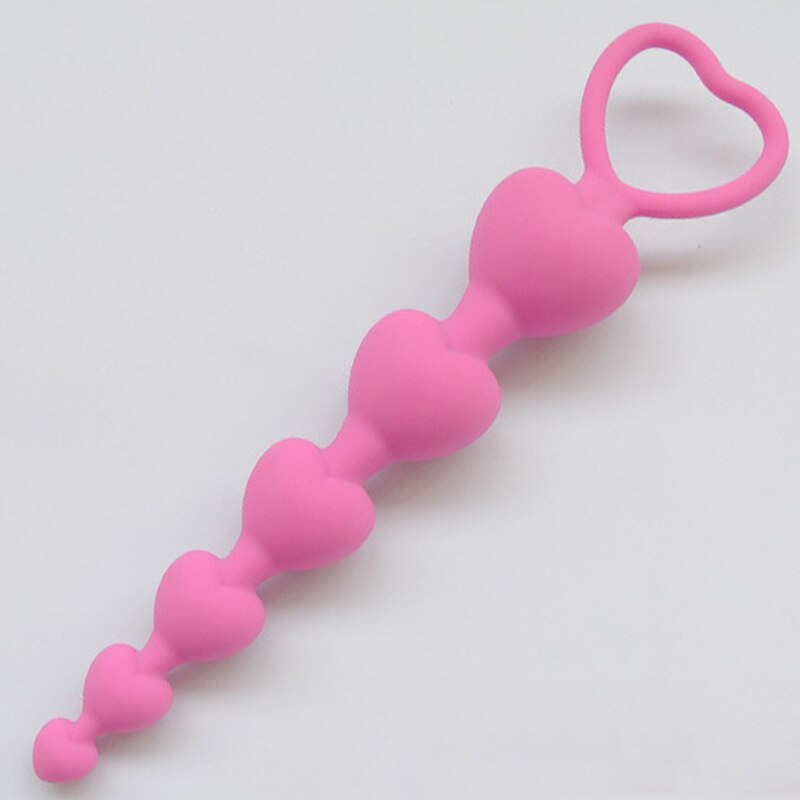 Heart Beads Soft Anal Plug Anus Toys Big  Balls Silicone G-Spot Stimulating Butt Plugs Adult Sex  Couple Sexy
