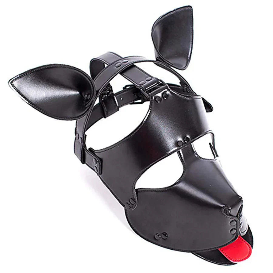 หน้ากากหนังบุนวมที่ครอบตา.สายรัดศีรษะแบบ gag. BDSM Bondage. ของเล่นทางเพศสำหรับคู่รักและอุปกรณ์เสริม