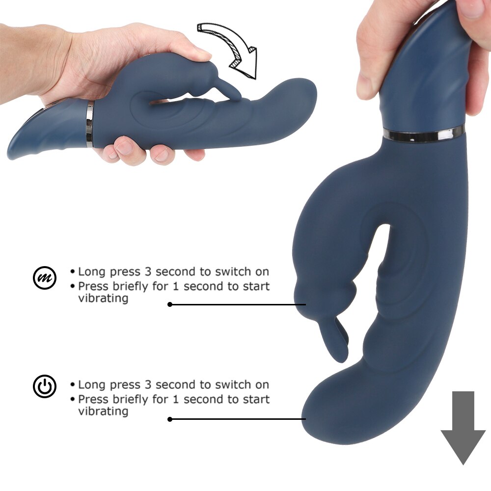 IKOKY Rabbit Vibrator G Spot Dildo Vibrator for Women 10 Vibration Modes .Waterproof Bunny Vibrator Clitoral Vibrator Sex Toys