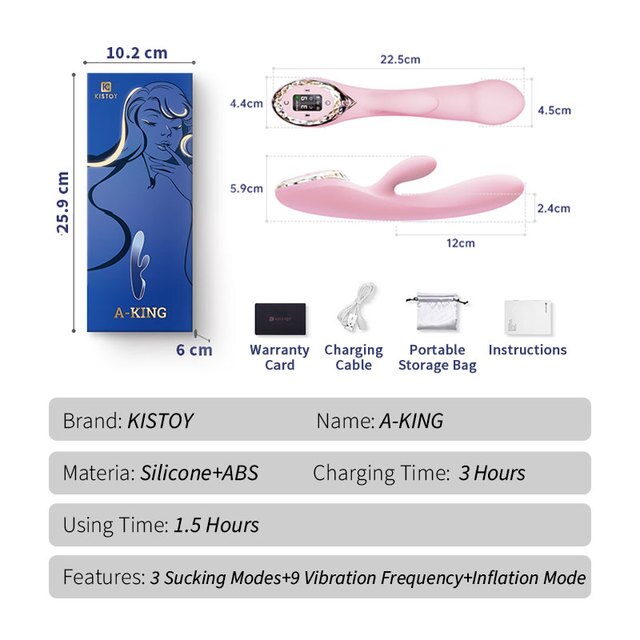 KISTOY A-King Series เครื่องสั่นทรงพลัง ตัวกระตุ้น G-spot คลิตอริสสมจริง Dildo ทำความร้อน ของเล่นทางเพศสำหรับผู้หญิง
