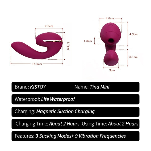 KISTOY Tina สวมใส่ Sucking Vibrator ความร้อน G จุดกระตุ้นที่มีประสิทธิภาพ Clitoris Sucker เซ็กซ์ทอยสำหรับสตรี