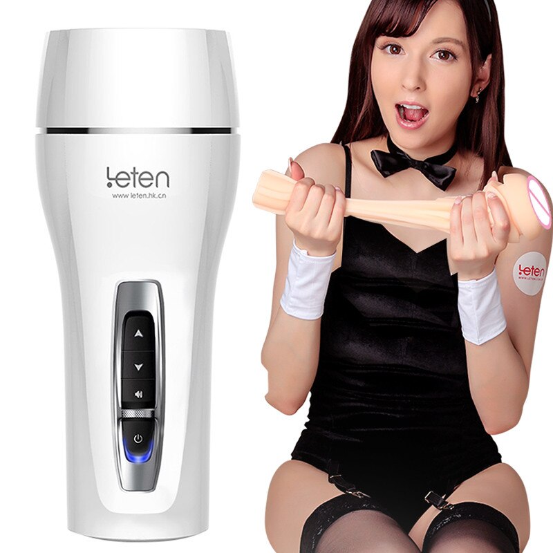 Leten Clamp Sucking Vibrating Male Masturbator Cup ช่องคลอดเสมือนจริงสำหรับผู้ชาย เครื่องช่วยสำเร็จความใคร่ชาย ร้านค้าเซ็กส์ทอยสำหรับผู้ชาย