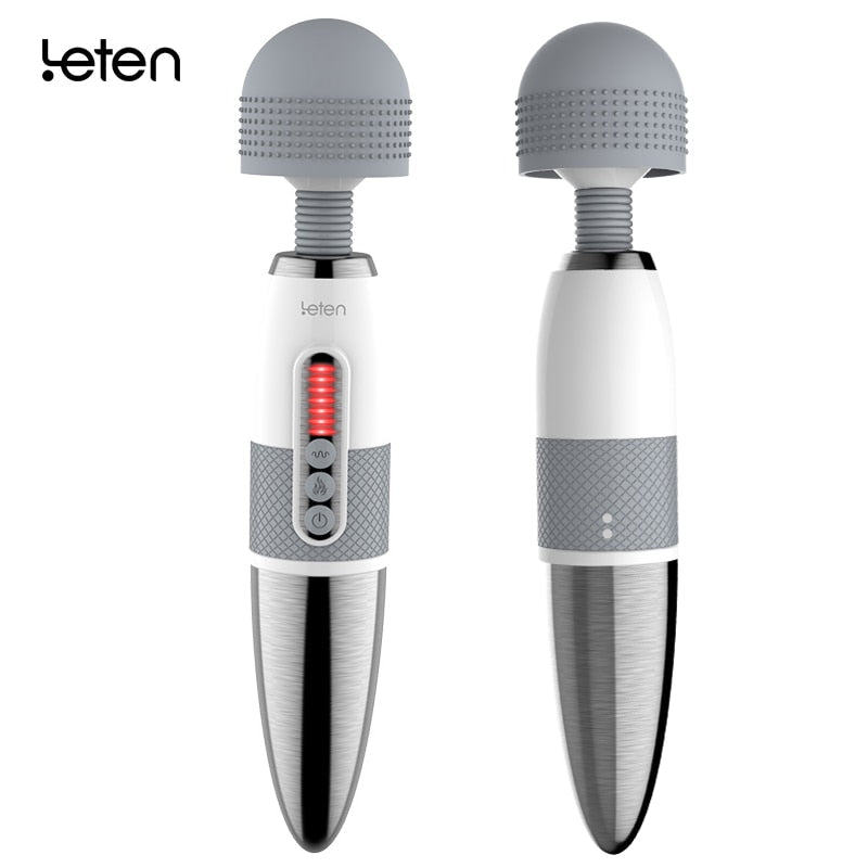 Leten Lightning เครื่องสั่นหัวใหญ่สำหรับช่วยตัวเองของผู้หญิง อุปกรณ์นวด AV Magic Wand กระตุ้นหัวนมและจุดซ่อนเร้น ของเล่นทางเพศสำหรับผู้หญิง