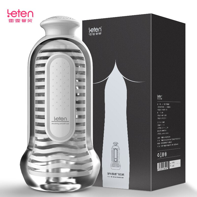 Leten TPE Material SPA สะโพกจำลอง เครื่องช่วยบริหารอวัยวะเพศชายแบบแมนนวลสำหรับผู้ชาย มีเสียงเล้าโลม อุปกรณ์สำเร็จความใคร่สำหรับผู้ใหญ่
