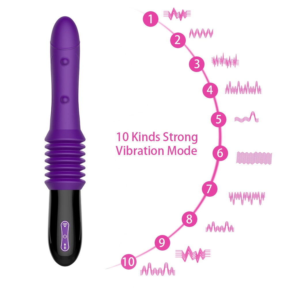 เครื่องช่วยสำเร็จความใคร่ชาย เครื่องนวดสั่นแบบยืดหดได้อัตโนมัติ จุดนวด G-spot ของเล่นทางเพศสำหรับผู้หญิง ดิลโด้ ร้านค้าอีโรติก