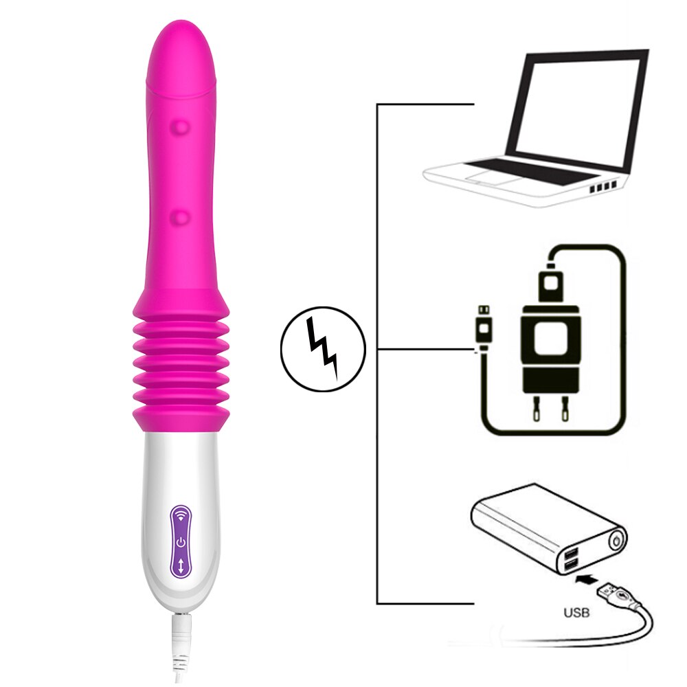 เครื่องช่วยสำเร็จความใคร่ชาย เครื่องนวดสั่นแบบยืดหดได้อัตโนมัติ จุดนวด G-spot ของเล่นทางเพศสำหรับผู้หญิง ดิลโด้ ร้านค้าอีโรติก