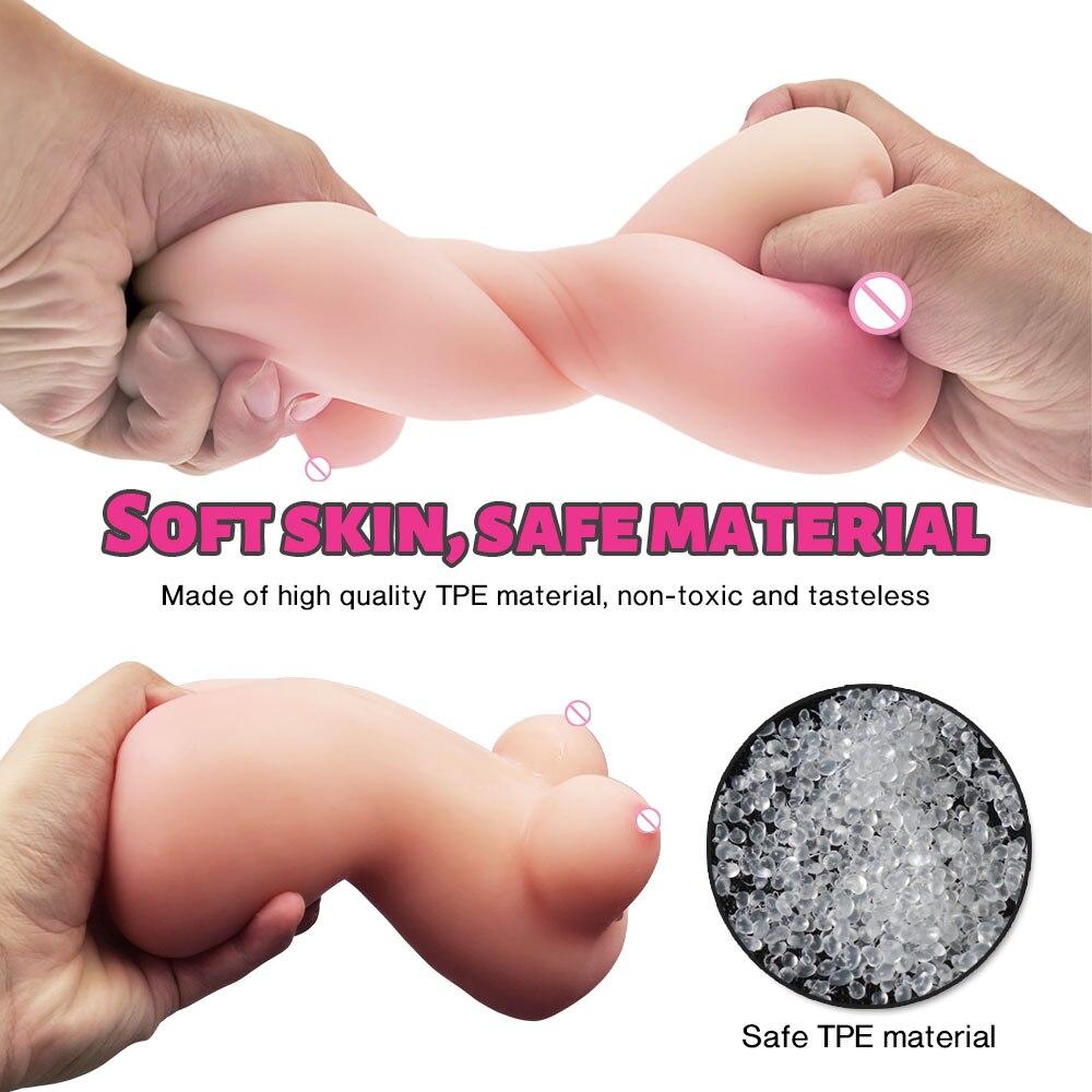 Male Masturbator Vagina Simulator Pocket Pussy Realistic 3D Breast Vagina Anal Adult Sex Toys for Men Masturbations Erotic Goods