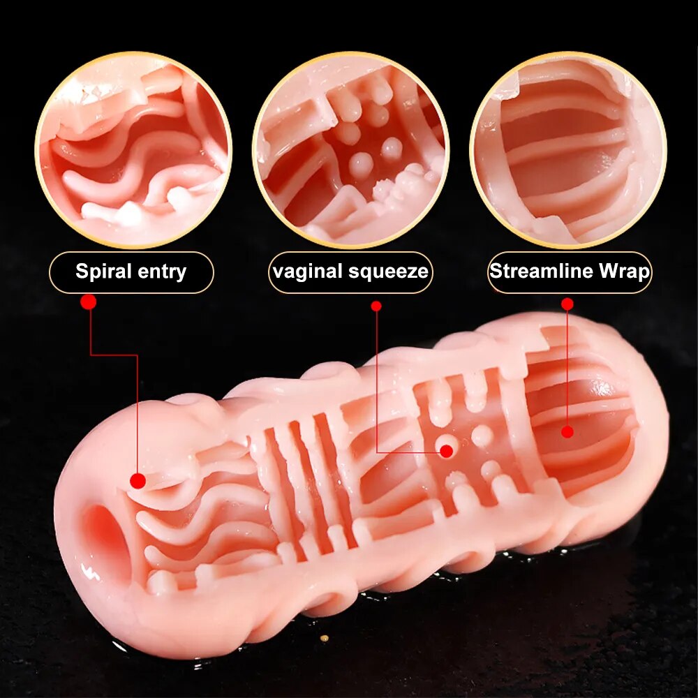 Male Masturbator for Men Sex Toys Soft Real Silicone Vagina Vacuum Pocket Double Blowjob Masturbation Cup for Couple