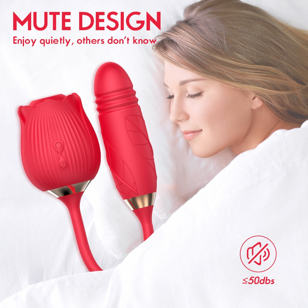 ของเล่นผู้หญิงสำเร็จความใคร่ Rose Sucking Vibrator เครื่องสั่น 10 ระดับ เครื่องดูดกระตุ้นปุ่มกระสัน เครื่องเป่ากระตุ้นคลิตอริสผู้หญิง