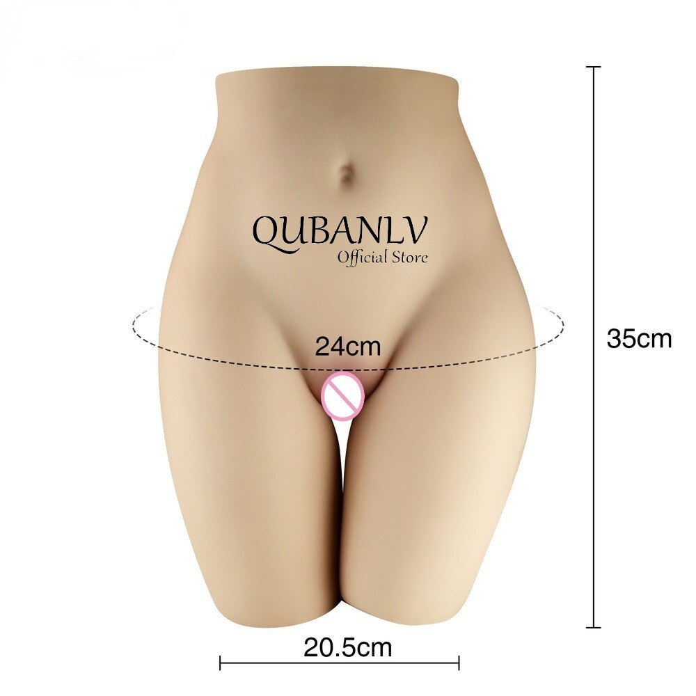Male Torso Masturbator Realistic Solid Silicone Half-body Metal Skeleton Adult Product with Vaginal Anal Dual Channel