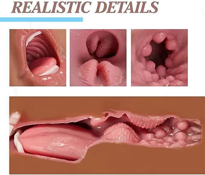 ชายอมควยคัพ Masturbator นุ่มจริงยางปลอมพ็อกเก็ตหี Thrust ช่องคลอดประดิษฐ์ Man Mouth การสำเร็จความใคร่ของเล่น