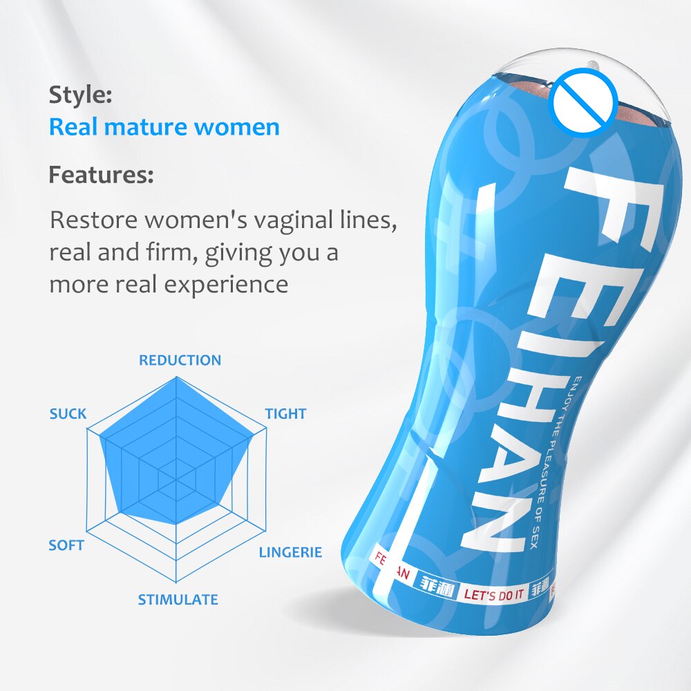 Male Masturbator Vacuum Pressure Suction Silicone Vagina Pussy Sex Toy for Men Blowjob Masturbation Adult Products