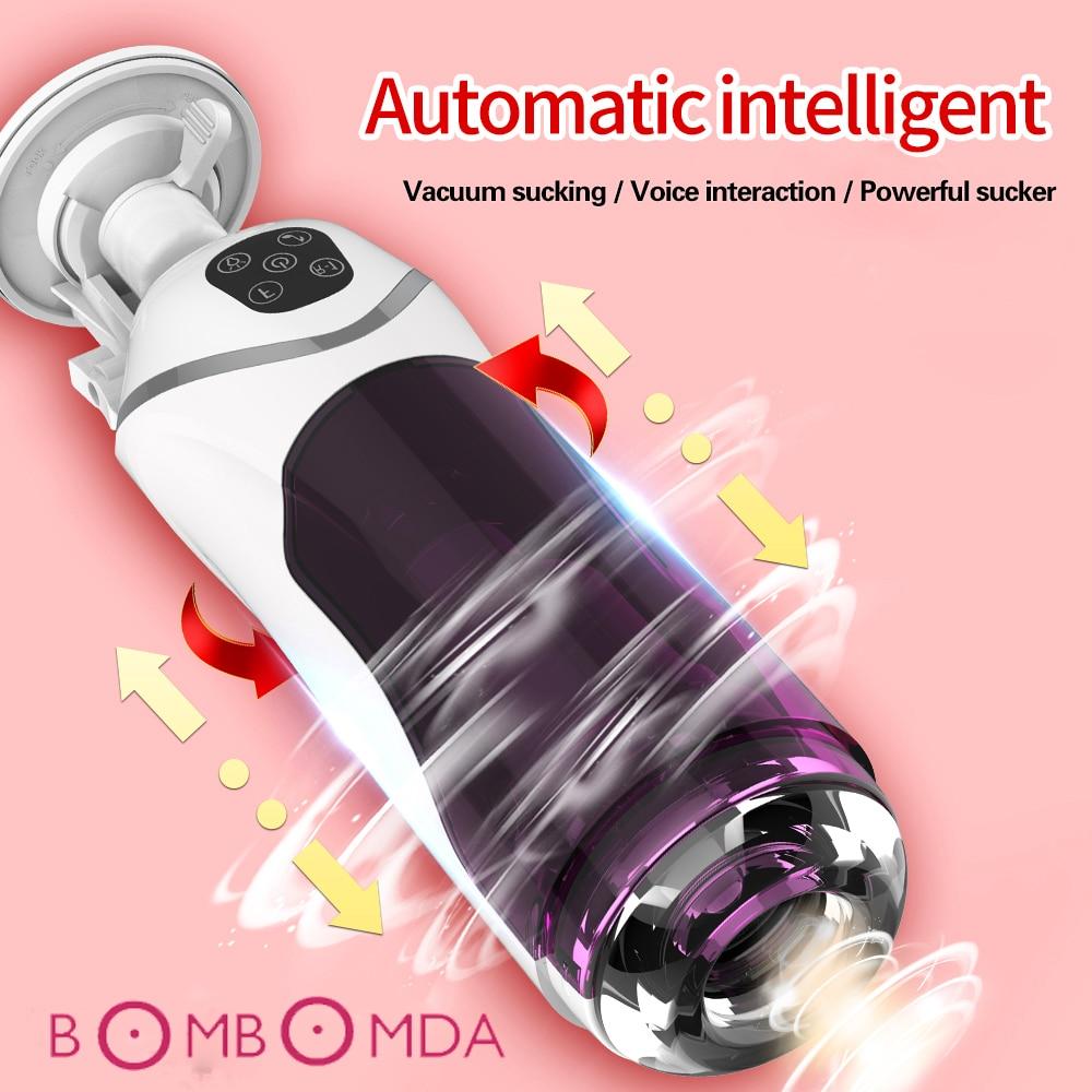 Men Vibrator Masturbator Cup Dick Telescopic Insertion Rotation Penis Sucking 10 Speeds Electric Adult Sex Toy for Man Sex Shops
