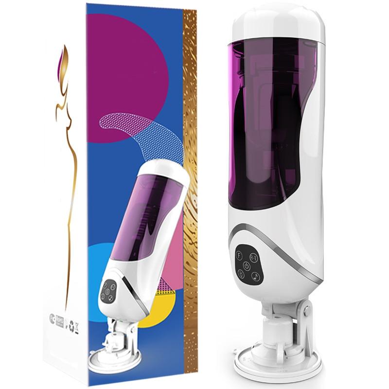 Men Vibrator Masturbator Cup Dick Telescopic Insertion Rotation Penis Sucking 10 Speeds Electric Adult Sex Toy for Man Sex Shops