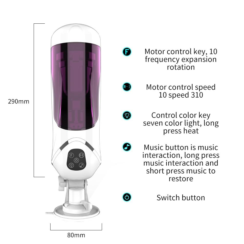 Men Vibrator Masturbator Cup Dick Telescopic Insertion Rotation Penis Sucking 10 Speeds Electric Adult Sex Toy for Man Sex Shops