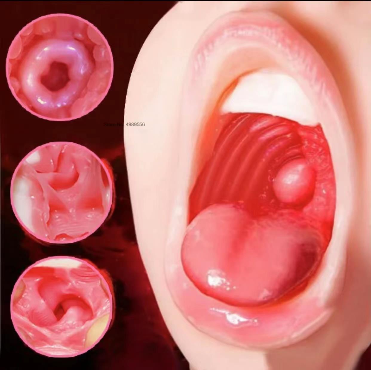นุ่มลิ้นซิลิโคนผู้ชายช่องคลอดเพศของเล่นพ็อกเก็ตหีชาย Oral Masturbation อุปกรณ์สำหรับผู้ใหญ่ผู้ชาย3D Masturbation ของเล่นผู้ใหญ่