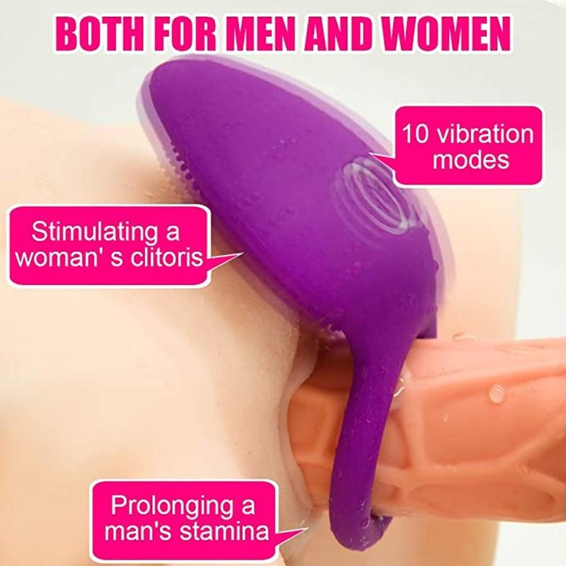 Penis Ring Vibrating Clitoris Stimulator G Spot Sex Toys for Couple Vibro Delay Lick Vagina Orgasm Lock Fine Sleeve Vibrator