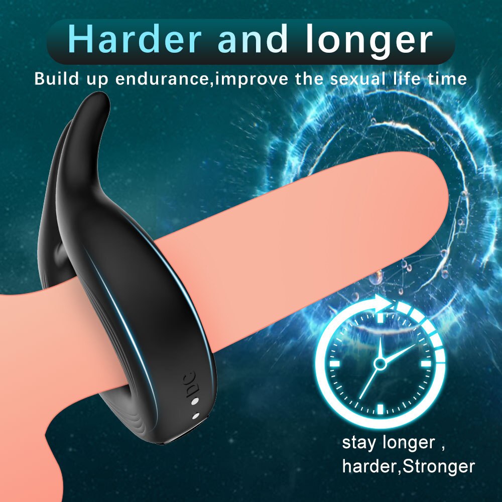 รีโมทคอนโทรลไร้สาย Penis Vibrator แหวนสำหรับชาย Delay Ejaculation Vibrating Cock แหวนชาย Masturbator เซ็กซ์ทอยสำหรับผู้ใหญ่18