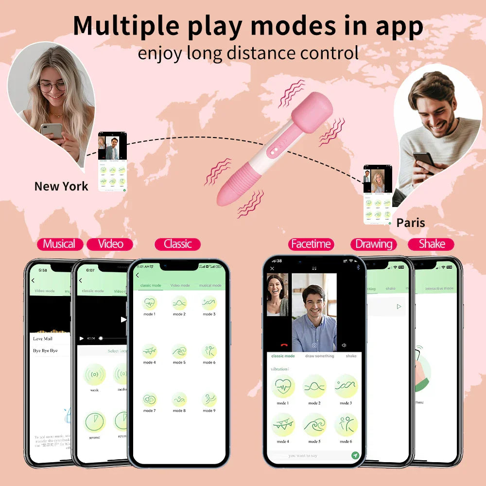 Powerful Bullet Vibrator APP Bluetooth Control Clitoral G Spot Stimulation Massager Mini Anal Pussy Stimulator Sex Toy for Women