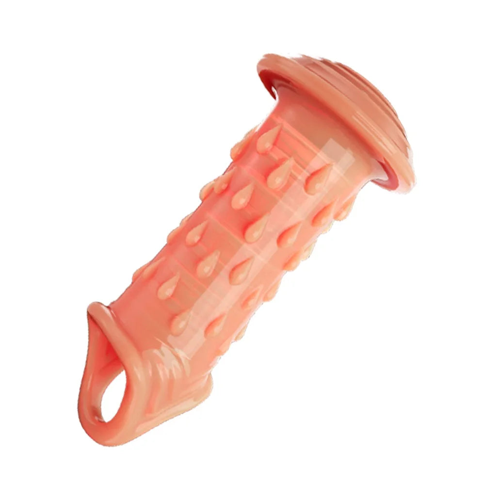 Reusable Penis Extender Cock Rings Delay Ejaculation Penis Condoms Dick Sleeve Silicone Glans Cover Enlargement Sex Toys For Men