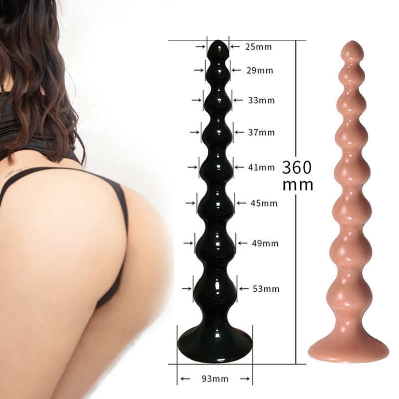 ของเล่นทางเพศสำหรับผู้หญิงและชาวเกย์ จุกเสียบทวารยาว 360 มม. ลูกปัด 8 เม็ด เครื่องนวดต่อมลูกหมากทวาร ลูกปัดเสียบทวาร เครื่องช่วยสำเร็จความใคร่ทางทวาร ของเล่นสำหรับทวารหนัก