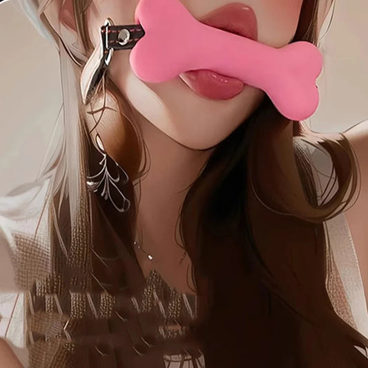 BDSM Sex Harness Mouth Adult Toys Silicone Dog Bone Ball Gag Open Mouth Gag Ball Bdsm Bondage Sex Products Sm Sex Toys for Women