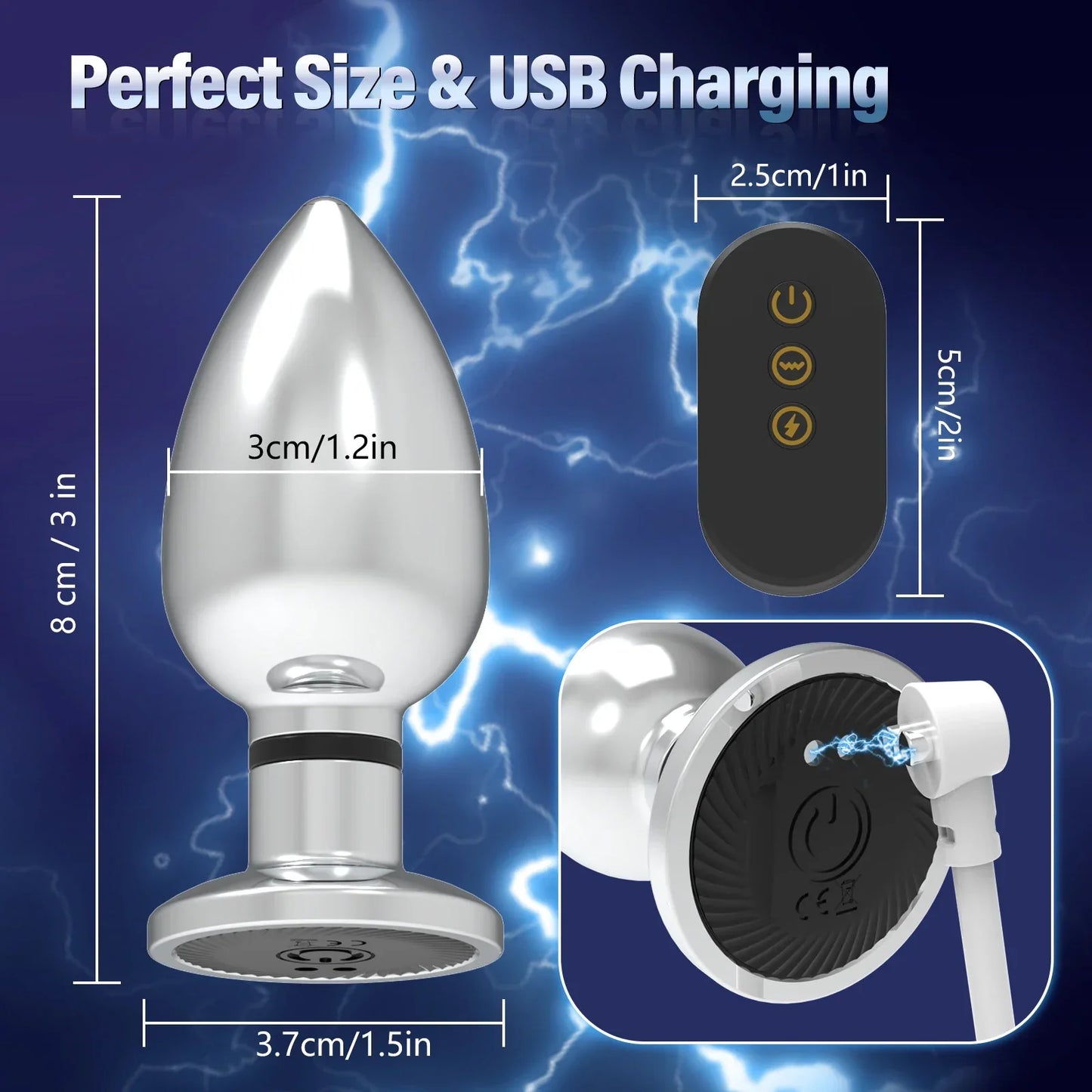 Electroshock Anal Vibrator กระแสไฟฟ้าขนาดเล็ก เครื่องกระตุ้น รีโมทควบคุมปลั๊กทวารนวดต่อมลูกหมาก ของเล่นผู้ใหญ่สำหรับชายและหญิงทางทวารหนัก