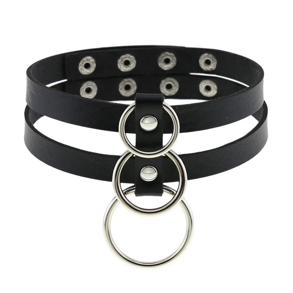 BDSM Different Style Fashion Punk Men Torques Necklace Gothic PU Leather Choker Collar Necklace Women Body Chain