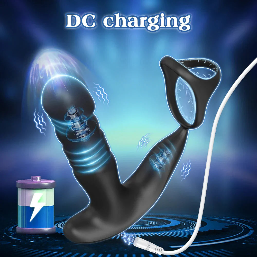Male Thrusting Prostate Massager Butt Plug for Men APP Control Telescopic Anal Plug Prostate Vibrator for Gay Sex Toy for Men