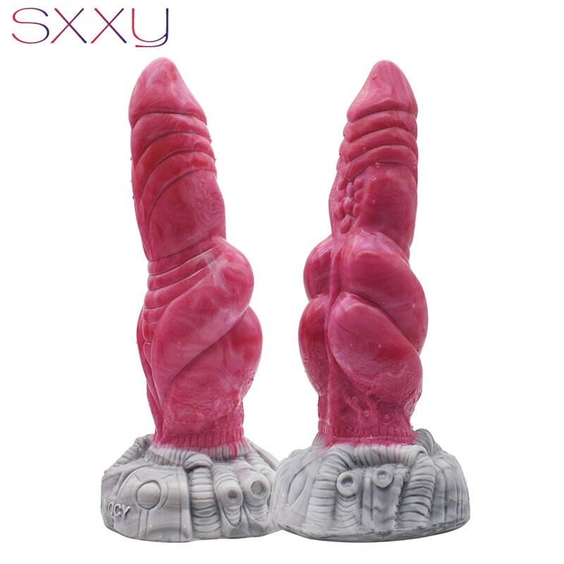 SXXY Sharp Monster Dildo พร้อมปมขนาดใหญ่สำหรับผู้หญิง เครื่องช่วยสำเร็จความใคร่ทางช่องคลอด กระตุ้นทวารหนัก ของเล่นทางทวารหนักสำหรับผู้ใหญ่ เครื่องนวดกระตุ้นอารมณ์ทางเพศ