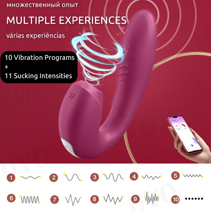 Satisfyer ไวเบรเตอร์สำหรับผู้หญิงแอป Sunray. ไวเบรเตอร์ 2in1 รูปตัว U สั่นได้ 18 โหมด